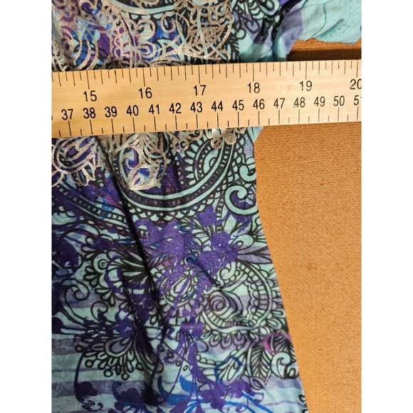 Appropriate Behavior Blouse /Shirt Ocean Blue 100% Polyester Women Size XX-Large - Picture 3 of 5